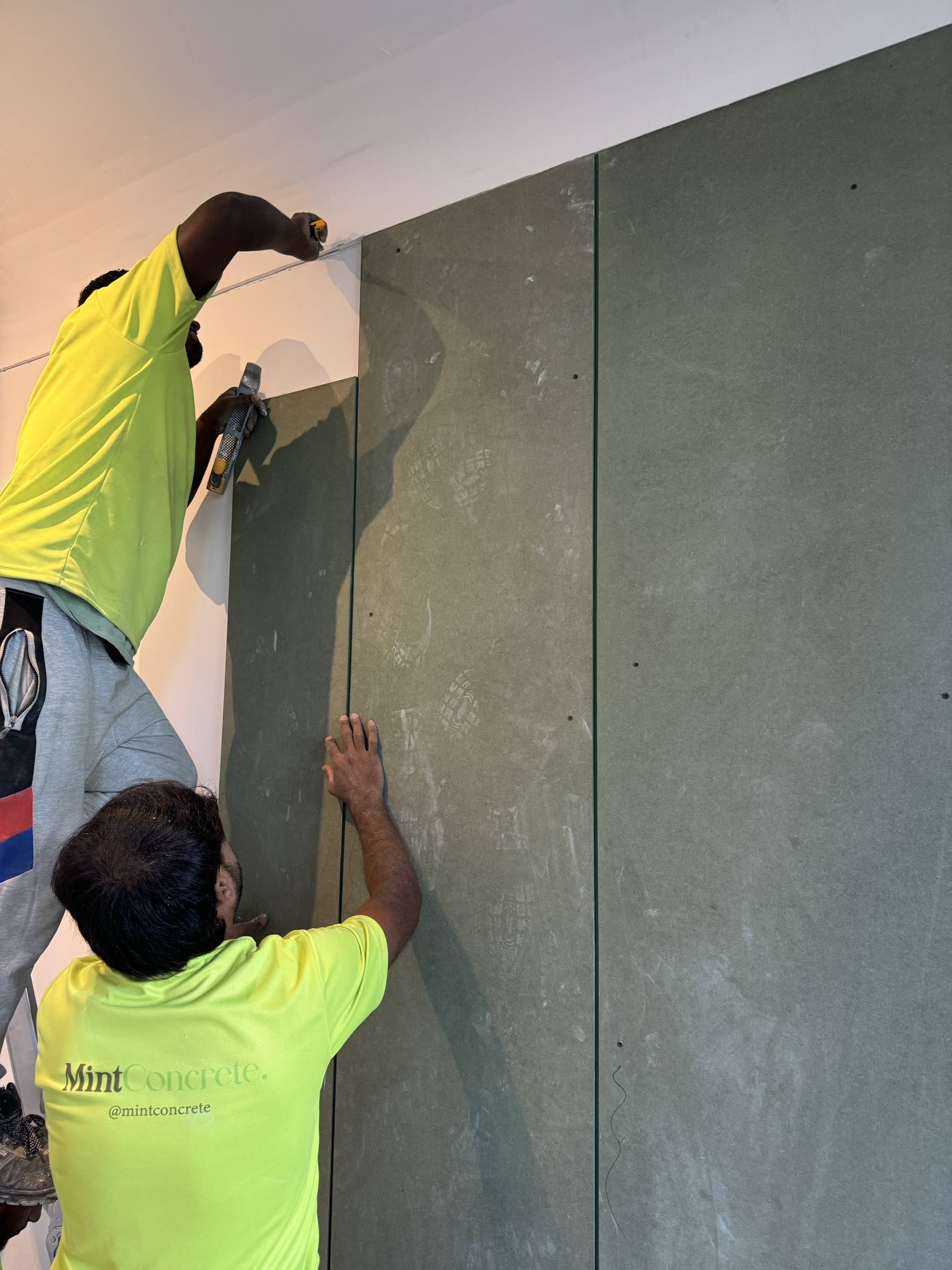 Concrete Panel Install — Renovations in Private Residence